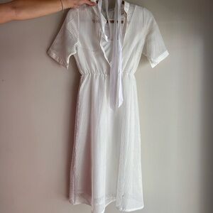 Double layered white summer dress